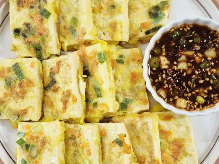 계란두부부침 완성 사진