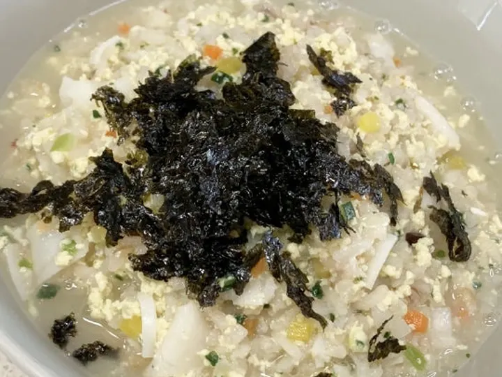 계란맛살죽 완성 사진