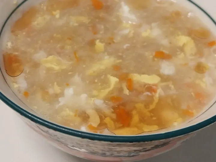 계란죽 완성 사진