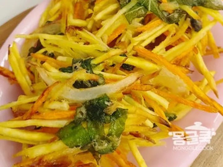 고구마야채튀김 완성 사진