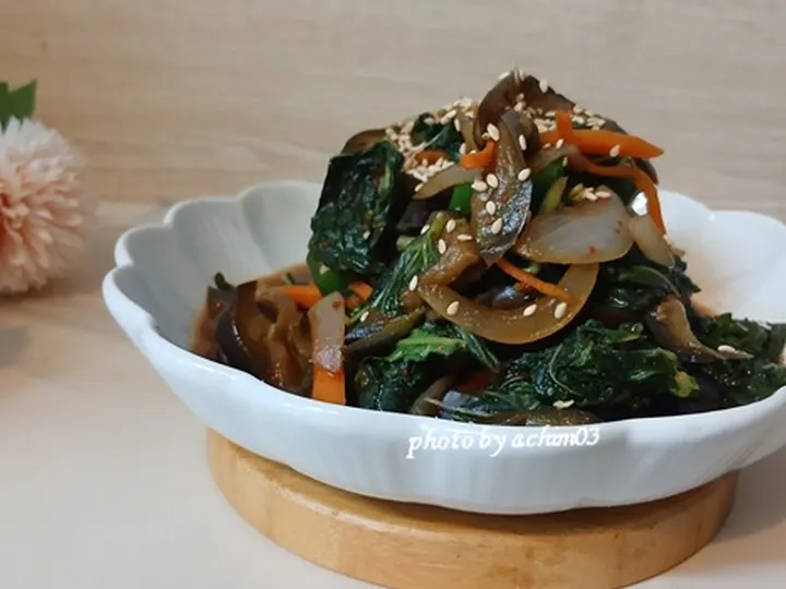깻잎가지볶음 완성 사진