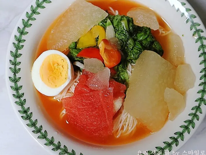 물김치국수 완성 사진