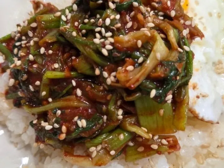 미나리비빔밥 완성 사진