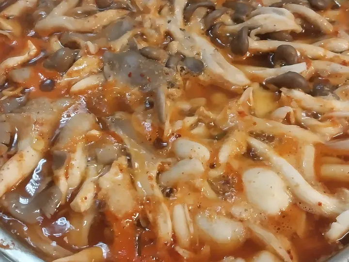 버섯전골 완성 사진