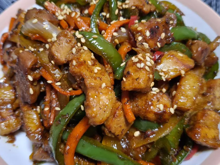 삼겹살피망볶음 완성 사진