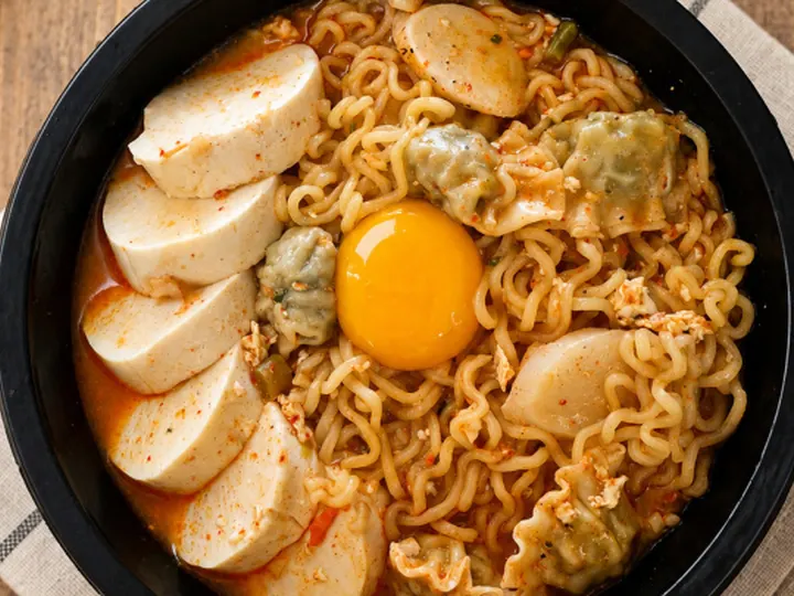 순두부라면 완성 사진