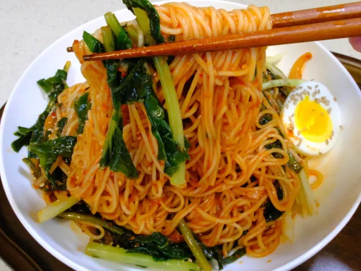 열무비빔국수 완성 사진