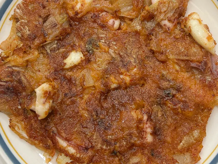 오징어김치전 완성 사진