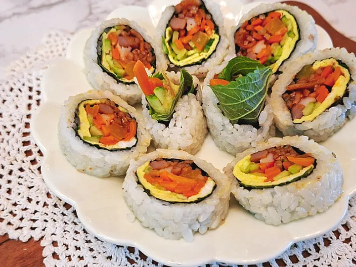 진미채김밥 완성 사진