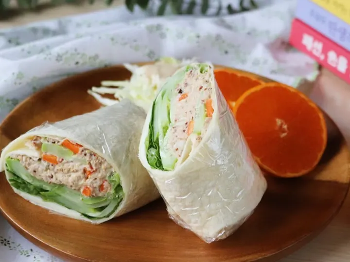 참치랩샌드위치 완성 사진