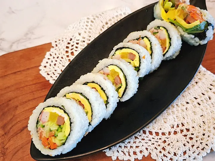 참치마요김밥 완성 사진