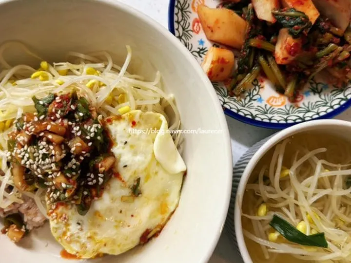 콩나물덮밥 완성 사진