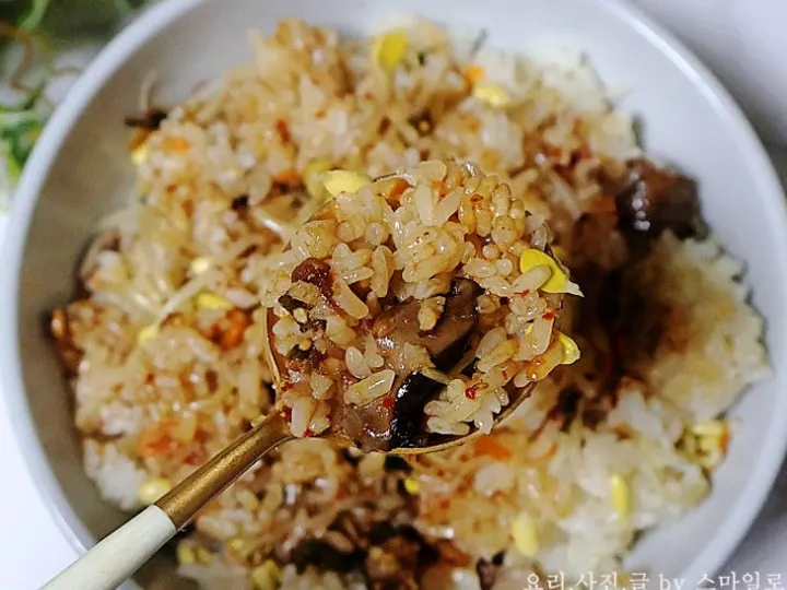 표고버섯밥 완성 사진